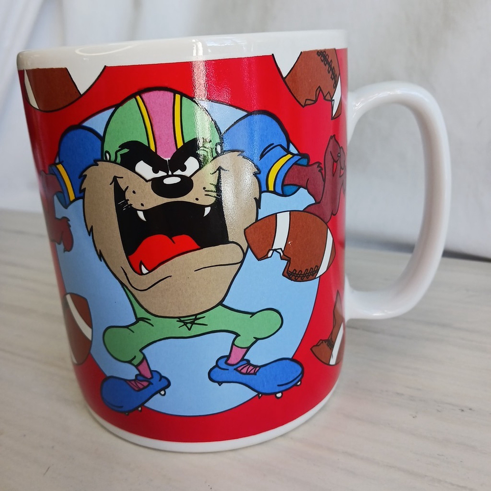 Warner Bros Looney Tunes Tasmanian Devil Football Coffee Mug